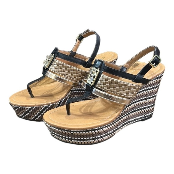 Qupid Platform Wedge Heel Sandals Size 7 - Picture 5 of 12